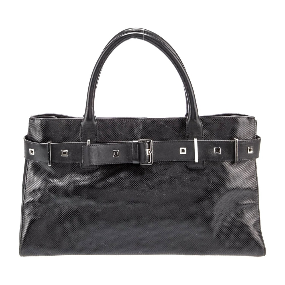 Bottega Veneta Marco Polo Black Leather Detail Handbag